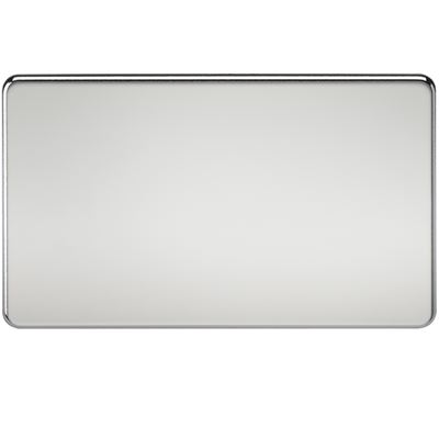 Picture of 2 GANG BLANK PLATE  SCREWLESS FLAT PLATE
POLISHED CHROME