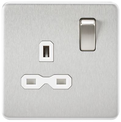 Picture of 1 GANG SOCKET SCREWLESS FLAT PLATE
WHITE INSERT