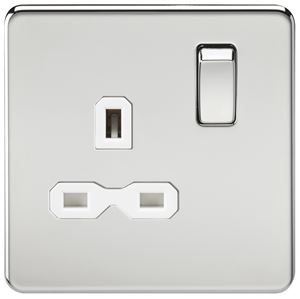 Picture of 1 GANG SOCKET SCREWLESS FLAT PLATE
WHITE INSERT