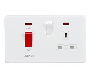 Picture of 45A DP  SWITCH NEON SCREWLESS
SWITCH AND 13A SOCKET  matt white