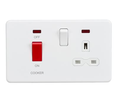 Picture of 45A DP  SWITCH NEON SCREWLESS
SWITCH AND 13A SOCKET  matt white