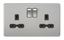 Picture of 2 GANG SOCKET SCREWLESS FLAT PLATE
BLACK INSERT