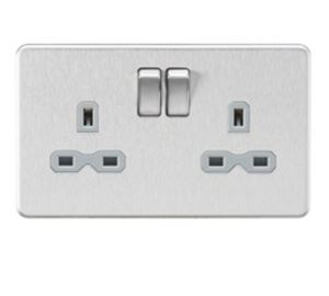 Picture of 2 GANG SOCKET GREY INSERT SCREWLESS PLATE
GREY INSERT