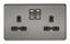Picture of 2 GANG SOCKET SCREWLESS FLAT PLATE
BLACK NICKEL/BLACK INSERT