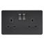 Picture of 2 GANG SOCKET MATT BLACK
SCREWLESS FLAT PLATE
