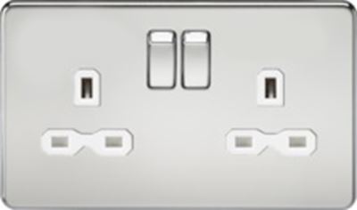 Picture of 2 GANG SOCKET SCREWLESS FLAT PLATE
WHITE INSERT