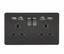 Picture of 2 GANG SOCKET MATT BLACK C/W 2 USB POINTS
SCREWLESS FLAT PLATE