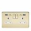 Picture of 2 GANG SOCKET POLISHED BRASS C/W 2 USB POINTS
SCREWLESS FLAT PLATE WHITE INSERT