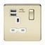 Picture of 1 GANG SOCKET POLISHED BRASS C/W  USB POINT
SCREWLESS FLAT PLATE WHITE INSERT