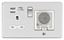 Picture of 2 GANG SOCKET BRUSHED CHROME C/W 2 USB POINTS
BLUE TOOTH SPEAKER
SCREWLESS FLAT PLATE