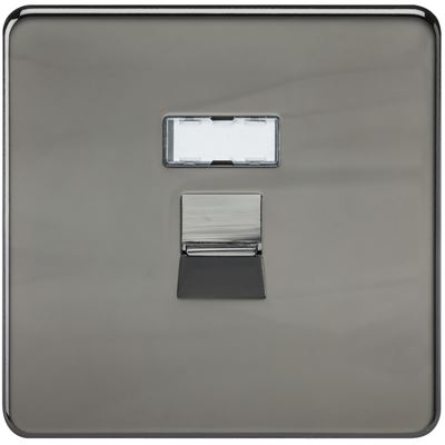 Picture of RJ45 SOCKET  SCREWLESS FLAT PLATE
BLACK NICKEL