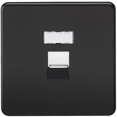 Picture of RJ45 SOCKET  SCREWLESS FLAT PLATE
MATT BLACK