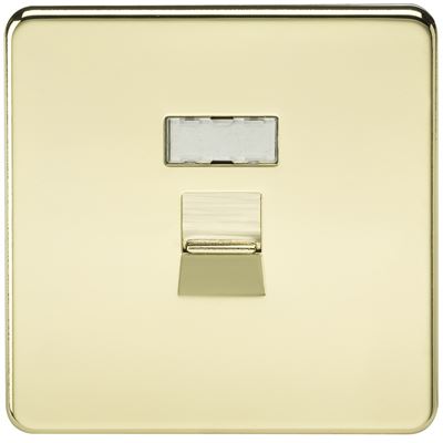Picture of RJ45 SOCKET  SCREWLESS FLAT PLATE
POLISHED BRASS