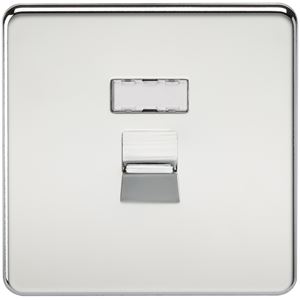 Picture of RJ45 SOCKET  SCREWLESS FLAT PLATE
POLISHED CHROME