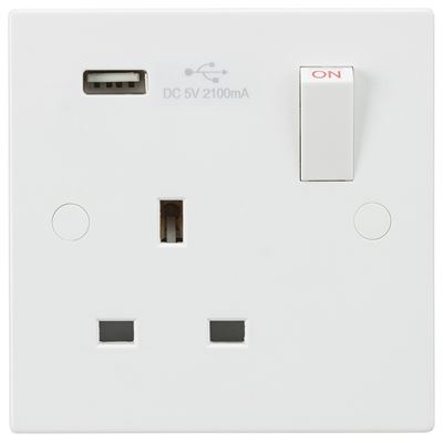 Picture of 1gang switched Socket c/w USB Port
Knightsbridge
