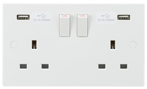 Picture of 2gang switched Socket c/w USB Port
Knightsbridge