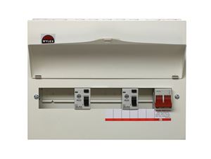 Picture of WYLEX 10 WAY SKELETON BOARD SPLIT LOAD
C/W MAIN SWITCH AND 2 RCD