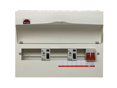 Picture of WYLEX 10 WAY SKELETON BOARD SPLIT LOAD
C/W MAIN SWITCH AND 2 RCD