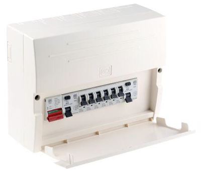 Picture of 8way Loaded Board c/w 6MCBS 2RCD