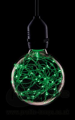 Picture of 1.7W GREEN LED FUNKY FILAMENT GLOBE 1.7W ES
NON DIMMABLE 