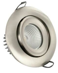 Picture of LUXFIRE  6W FIRE RATED TILTABLE  92MM CUT OUT  SATIN NICKEL
DIMMABLE WARM WHITE IP65 430LM
INTEGRAL