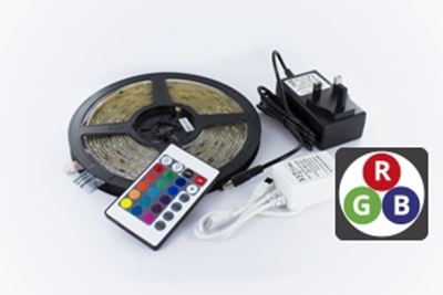 Picture of 5MTR COLOUR CHANGING LED STRIP REMOTE CONTROL
FULLY DIMMABLE 12V 7.2W PLUG & PLAY
INTEGRAL