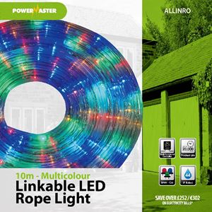 Picture of 10mtr MULTICOLOUR LED LINKABLE ROPE LIGHT
RED/BLUE/GREEN 8 FUNCTION CONTROLLER
UP TO 2 X 10MTR LINKABLE