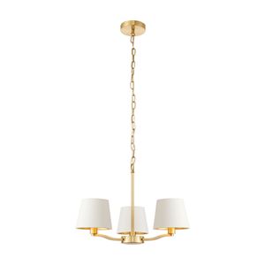 Picture of HARVEY 3 LT PENDANT C/W FAUX SILK SHADES
BRASS/WHITE SHADES
ENDON