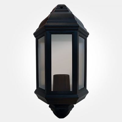 Picture of HL60B POLYCARB HALF LANTERN BLACK
60W ES LAMP IP44