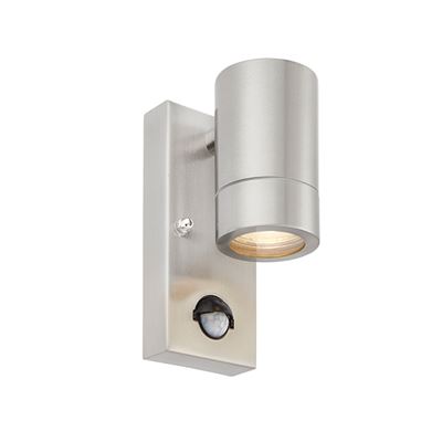 Picture of PALIN 1LT FIXED SPOT WALL IP44  STAINLESS STEEL C/W PIR

saxby