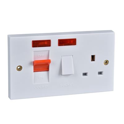 Picture of Cooker Unit 13amp Socket neon
white plastic