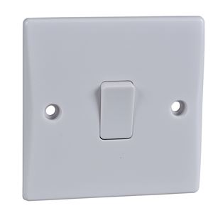 Picture of 1gang 1way 10amp Plate Switch Flat
White Plastic