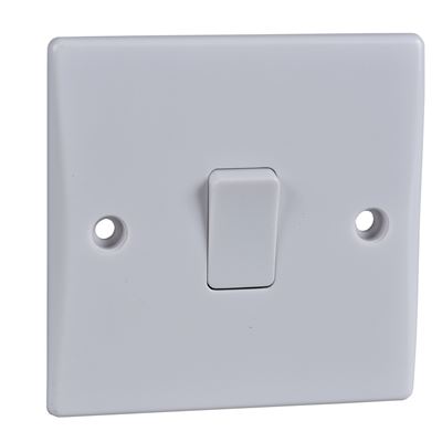 Picture of 1gang 1way 10amp Plate Switch Flat
White Plastic