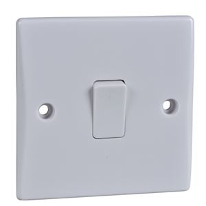 Picture of 1gang 2way 10amp Plate Switch Flat
White Plastic