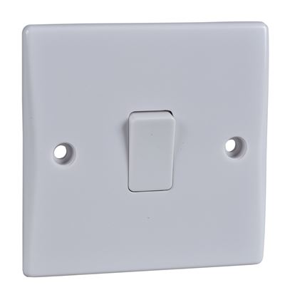 Picture of 1gang 2way 10amp Plate Switch Flat
White Plastic