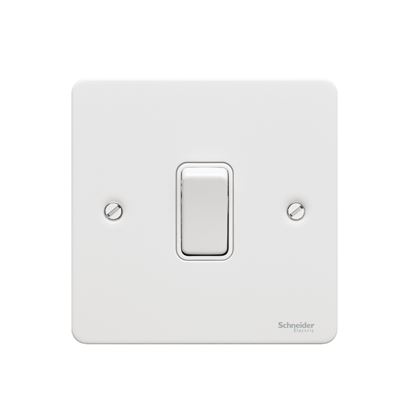 Picture of WHITE PAINTED FLAT PLATE SCREWED
1GANG SWITCH 2WAY SWITCH