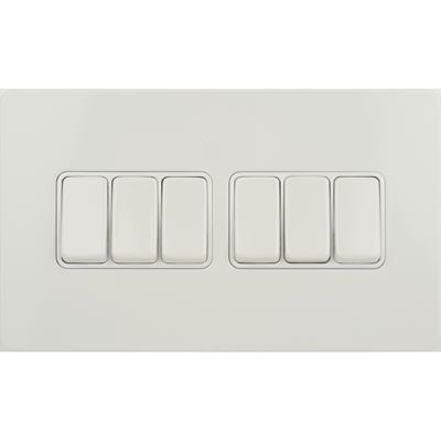 Picture of WHITE PAINTED FLAT PLATE
6GANG 2WAY SWITCH