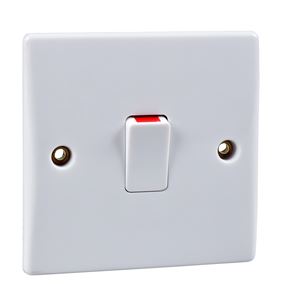 Picture of 1gang 20amp Double Pole Switch Flat Plate
white plastic