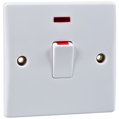 Picture of 20amp Double Pole Switch c/w Neon Flat
white plastic