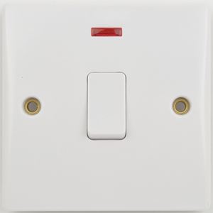 Picture of 20amp Double Pole Switch Neon + Flexoutlet
white plastic