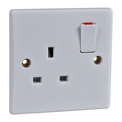 Picture of 13amp 1gang Switched Socket Flat
white plastic