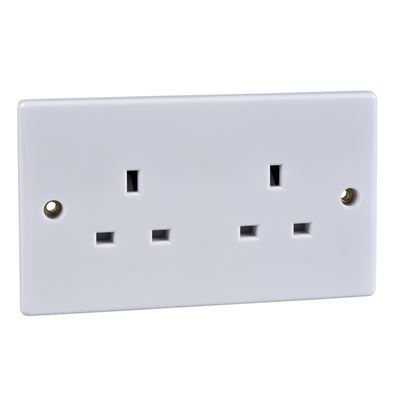Picture of 13amp 2gang Unswitched Socket Flat
White Plastic