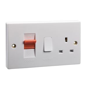 Picture of 45amp Cooker Unit 13amp Socket
white plastic