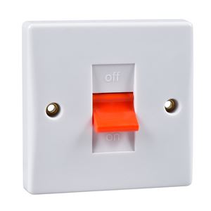 Picture of 1gang 45amp Double Pole Switch Flat Plate
white plastic