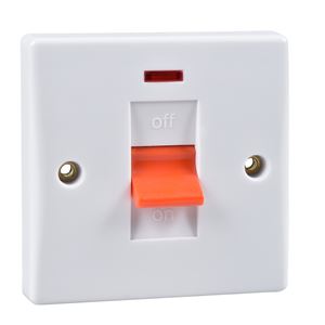 Picture of 1gang 45amp Double Pole Switch Neon Flat
white plastic
