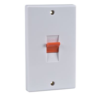 Picture of 2gang 45amp Double Pole Switch Flat Plate
white plastic