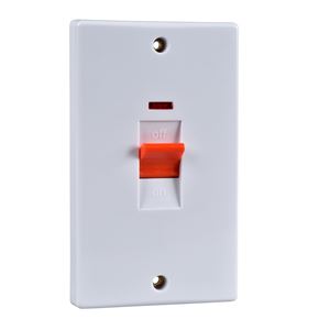 Picture of 2gang 45amp Double Pole Switch Neon Flat
white plastic