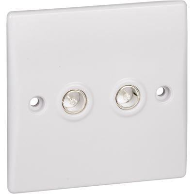Picture of Twin TV/FM Coax Flat Plate
white plastic