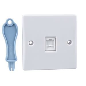 Picture of Single RJ45 Data outlet Flat
white plastic