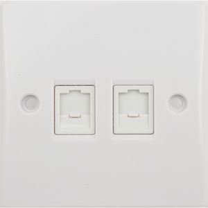 Picture of Twin RJ45 Data outlet Flat
white plastic